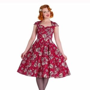 Hell Bunny Skull dress in Red size Large with POCKETS!!!